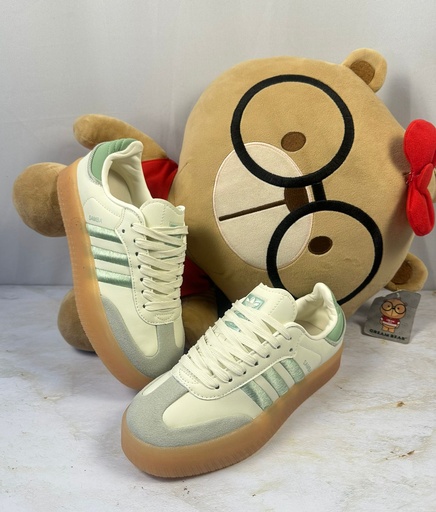 Adidas Samba Blanco-Verde Limon