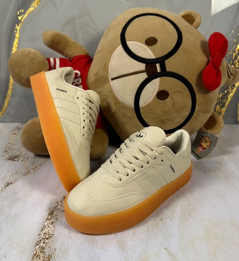 Adidas Samba Beige-Suela Goma