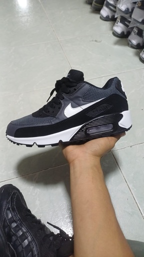 Nike Air Max 90 Gris Oscuro-Chulo Blanco