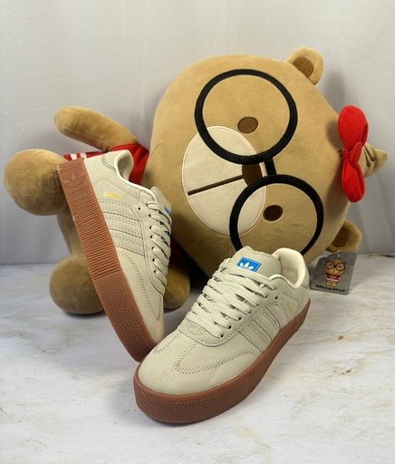 Adidas Samba Plataforma Beige-Cafe