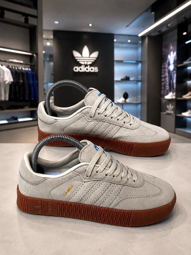Adidas Samba Plataforma Beige-Cafe