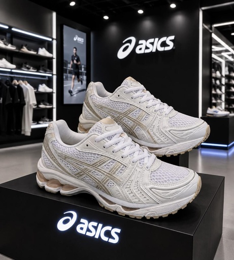 Asics Blanco-Dorado