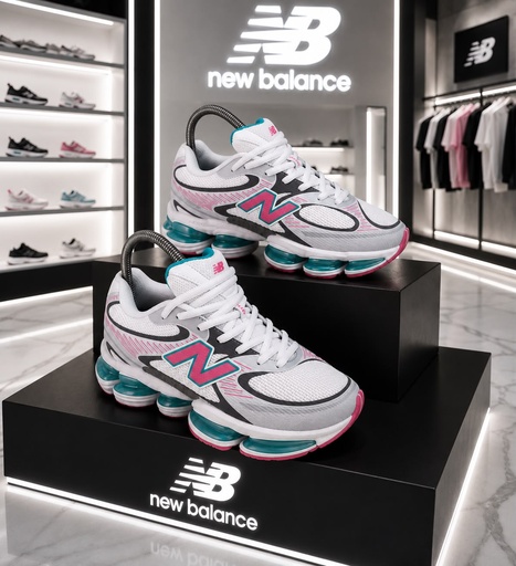 New Balance 2000 Blanco Suela Rosada