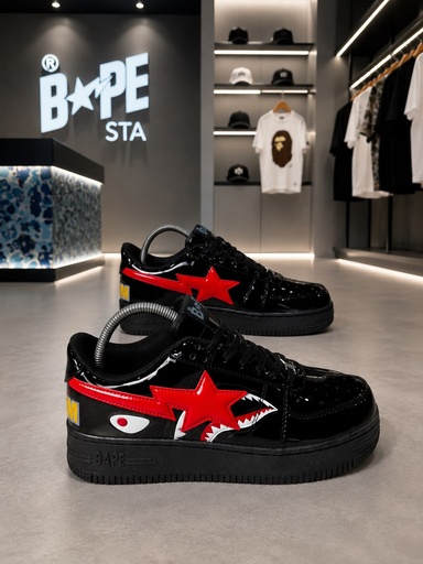 Bape Sta Negro Rojo