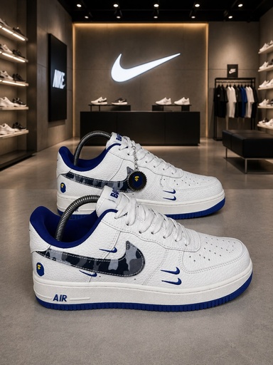 Nike AF1 Beige Suela Azul