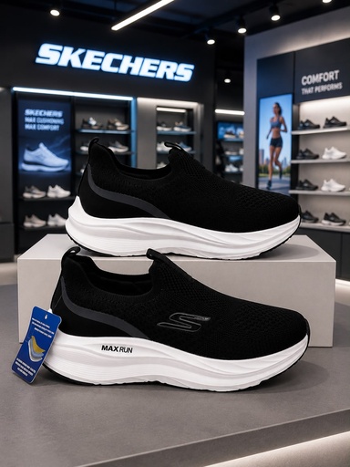 Skechers Max Run Negro Blanco