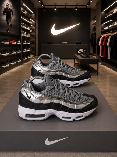 Nike 7 Camaras Plateado Suela Blanca
