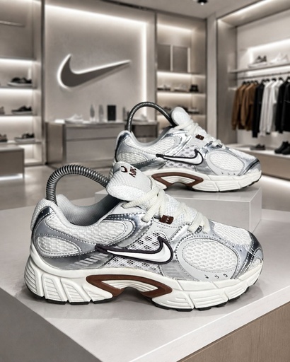 Nike V5 Blanco Marron Plateado