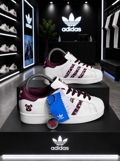 Adidas Superstar Blanco Vinotinto Osito