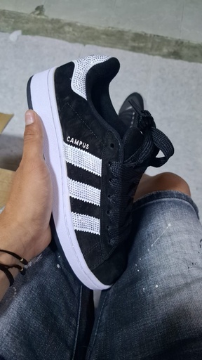 Adidas Campus Negro Blanco Perlada 